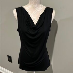 Elegant Black Sleeveless Top drape neck
